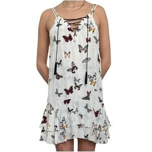 The Kooples Butterfly Print Silk Mini Dress – Size XL